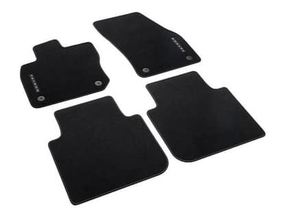 Tappetini in tessuto anteriore e 2a fila di sedili, "Premium" con scritte, nero, guida a sinistra