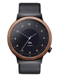 Orologio da polso, Nero, a energia solare, cassa in legno, collezione ID.