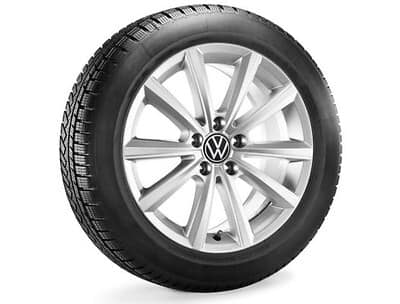 Ruote invernali complete T-ROC 215/55 R17 98V XL, Continental WinterContact TS 870 P, Merano, argento brillante