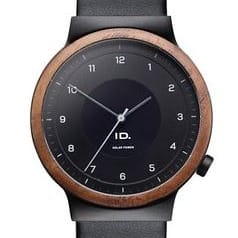 Orologio da polso, Nero, a energia solare, cassa in legno, collezione ID.