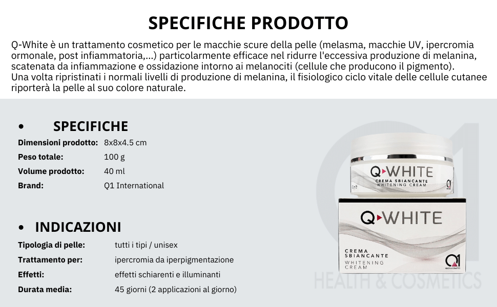 q white specifiche